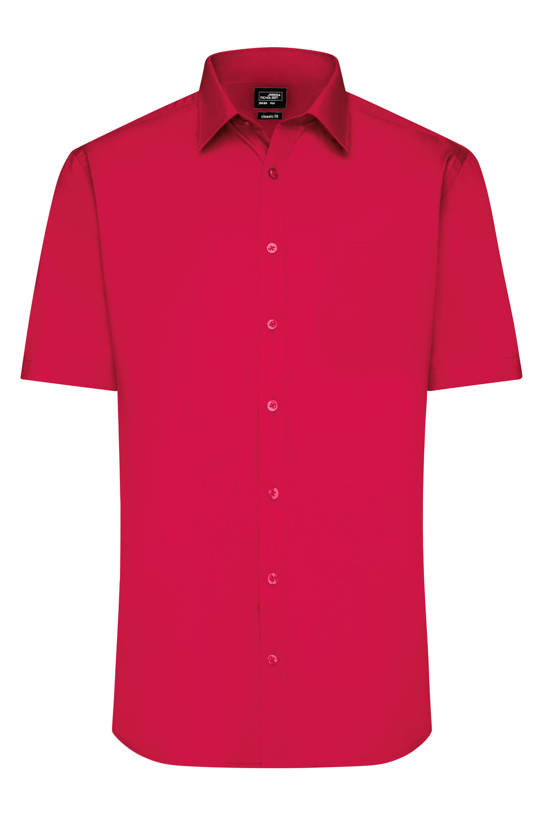 Men's Shirt Short-Sleeved Poplin - red