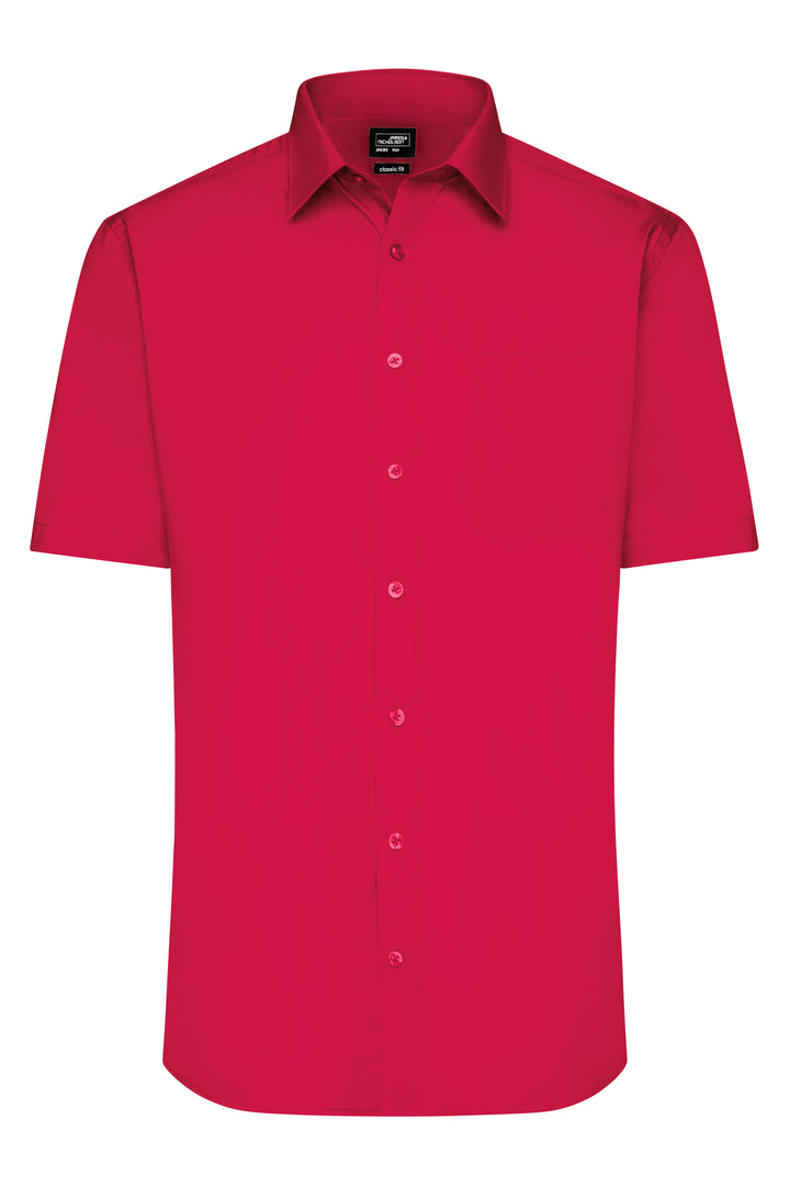 Men's Shirt Short-Sleeved Poplin - red