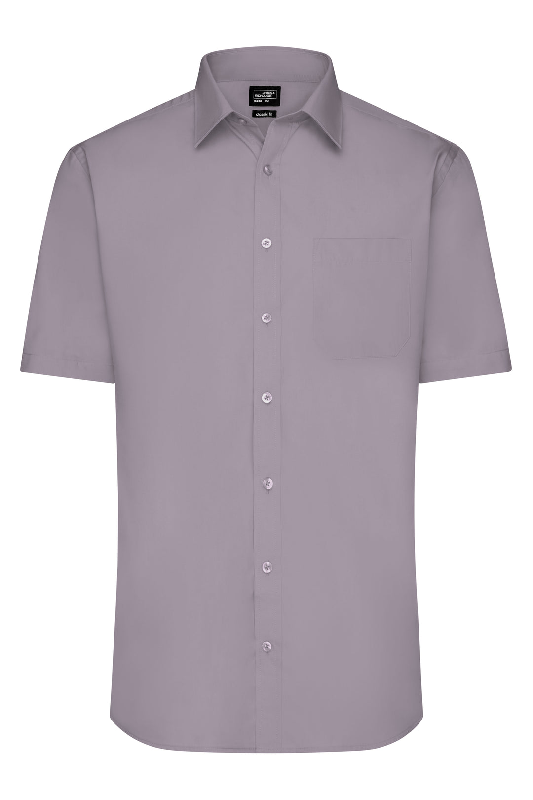 Men's Shirt Short-Sleeved Poplin - steel