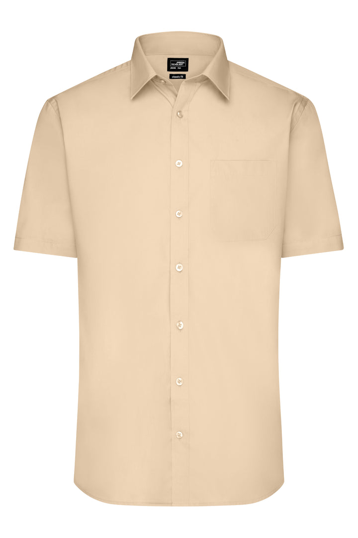 Men's Shirt Short-Sleeved Poplin - stone