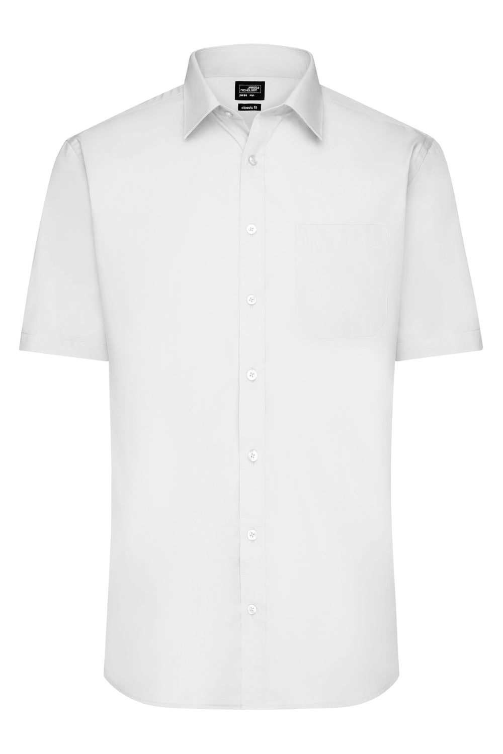 Men's Shirt Short-Sleeved Poplin - white