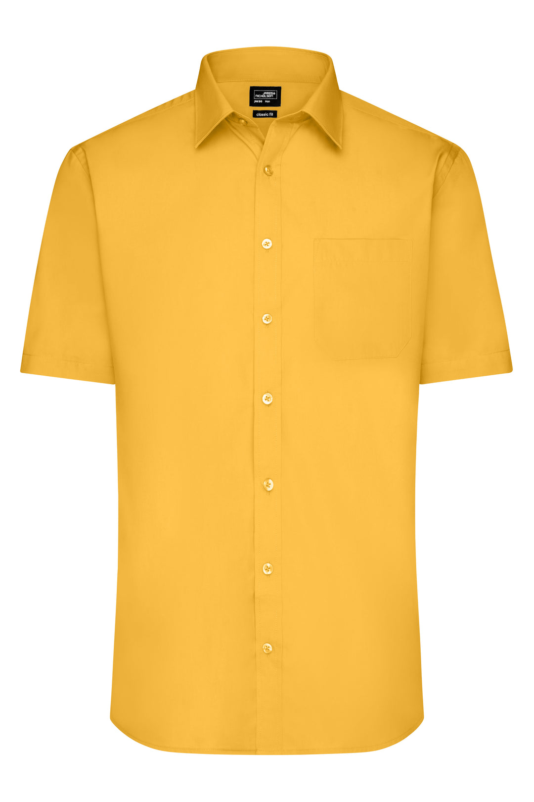 Men's Shirt Short-Sleeved Poplin - yellow