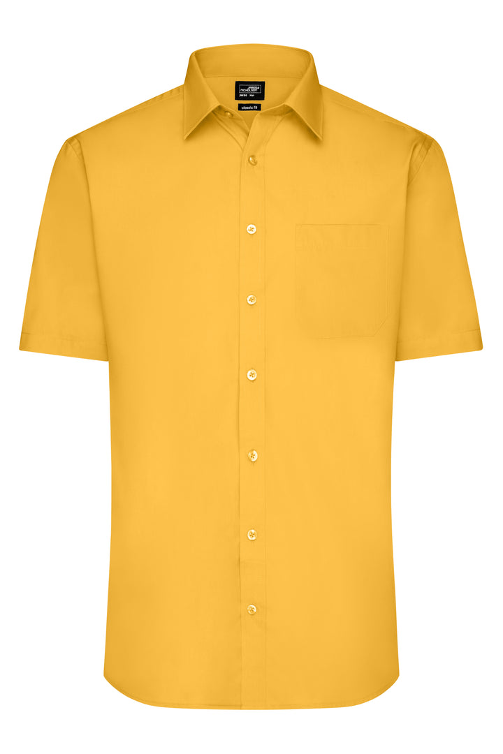 Men's Shirt Short-Sleeved Poplin - yellow