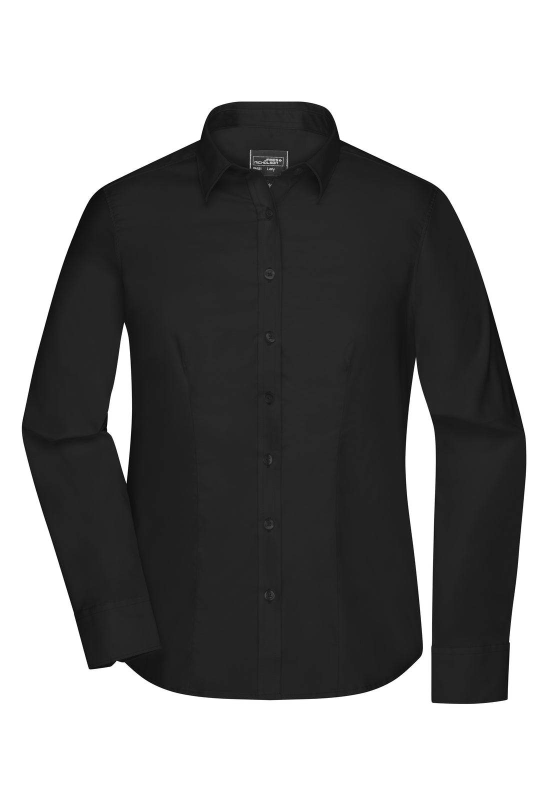 Ladies' Shirt Long-Sleeved Micro-Twill - black