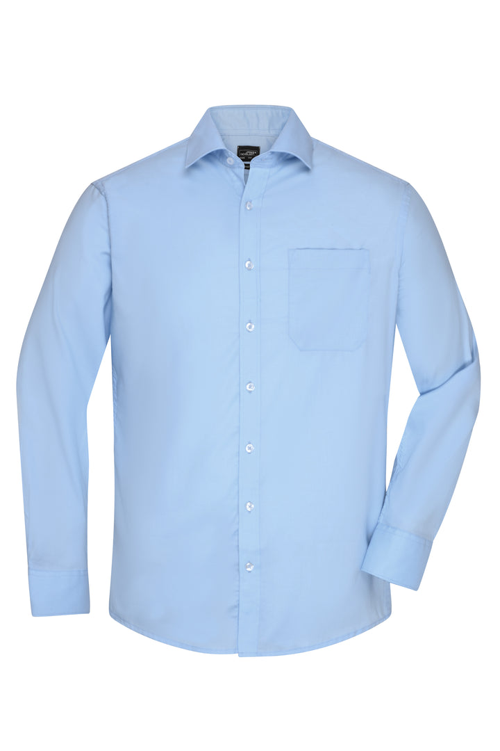 Men's Shirt Long-Sleeved Micro-Twill - light-blue