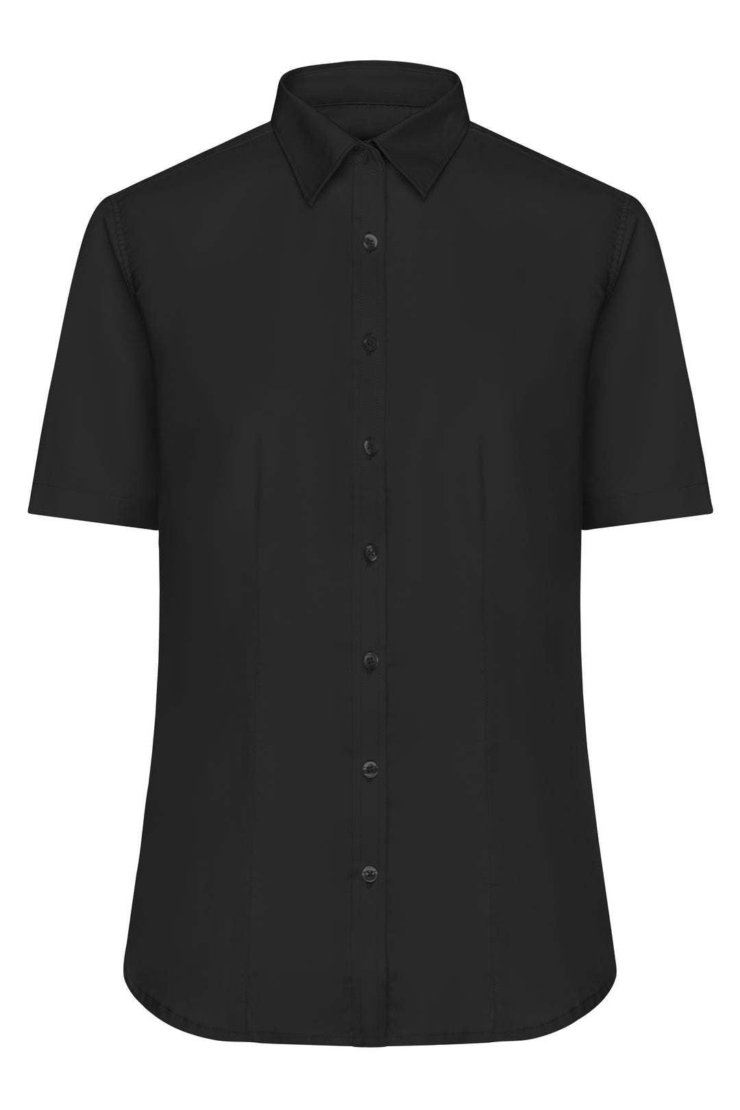 Ladies' Shirt Short-Sleeved Micro-Twill - black
