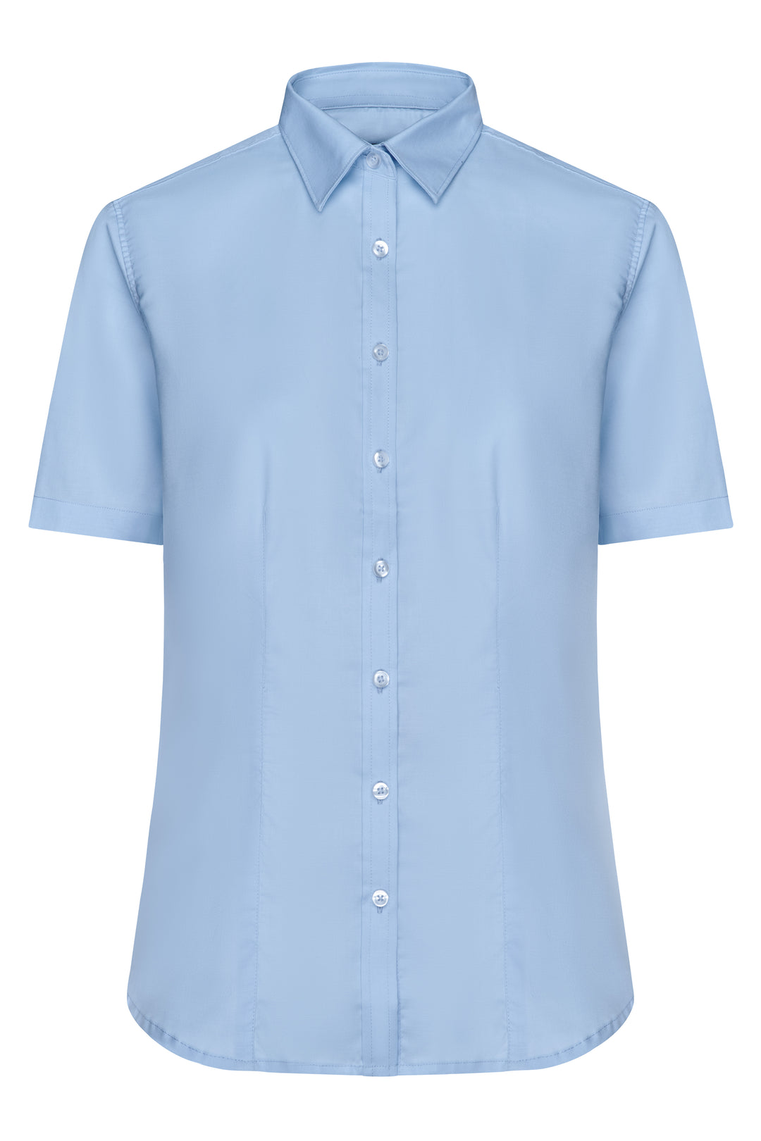Ladies' Shirt Short-Sleeved Micro-Twill - light-blue