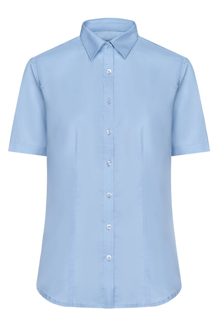 Ladies' Shirt Short-Sleeved Micro-Twill - light-blue