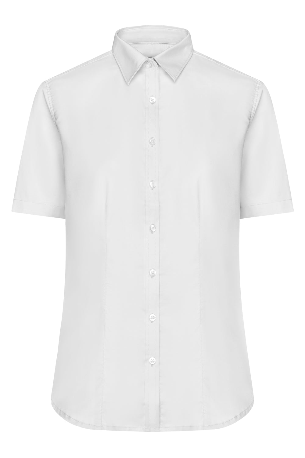 Ladies' Shirt Short-Sleeved Micro-Twill - white