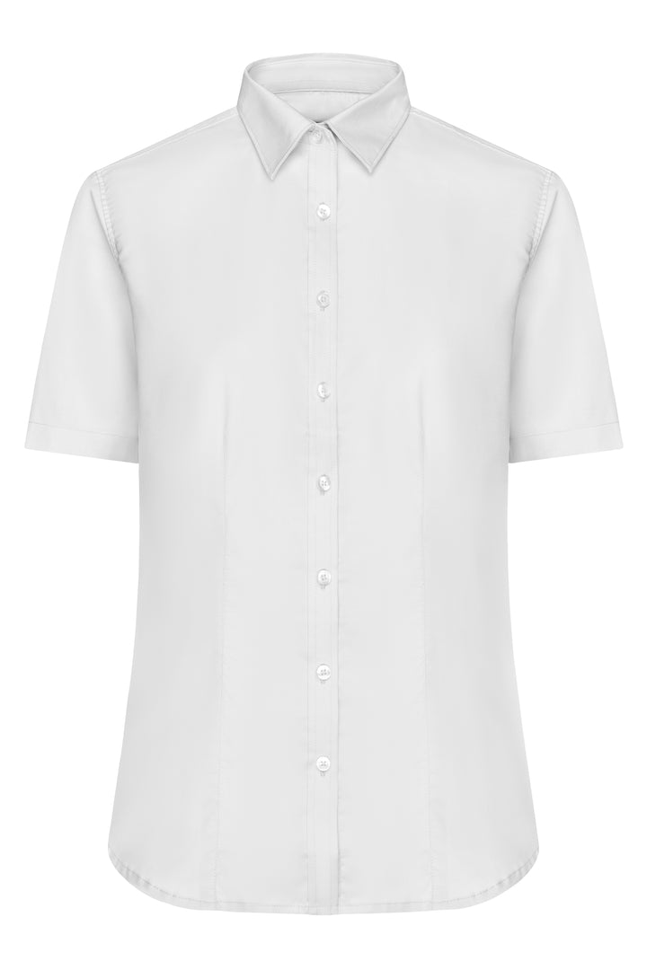 Ladies' Shirt Short-Sleeved Micro-Twill - white