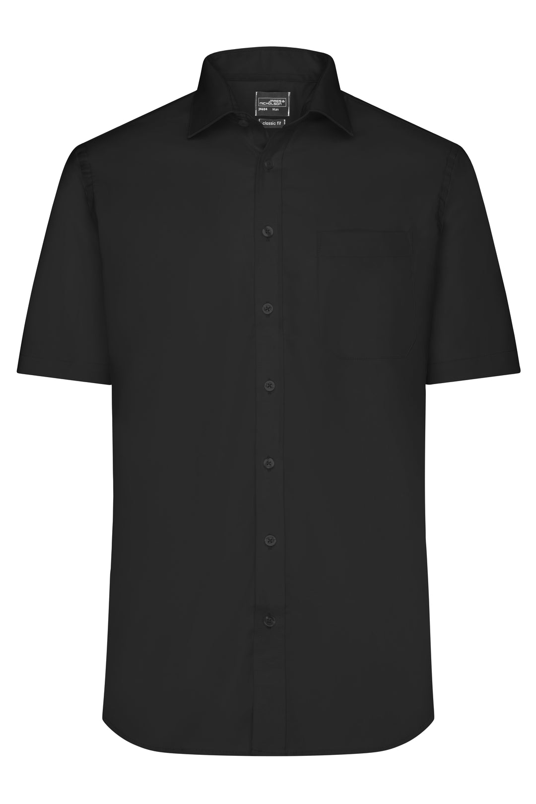 Men's Shirt Short-Sleeved Micro-Twill - black