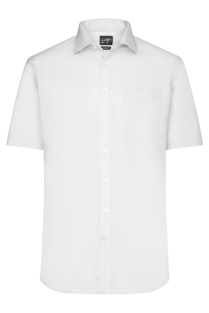Men's Shirt Short-Sleeved Micro-Twill - white