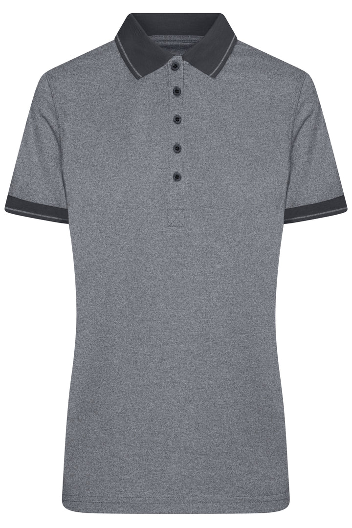 Ladies' Heather Polo - black-melange/black