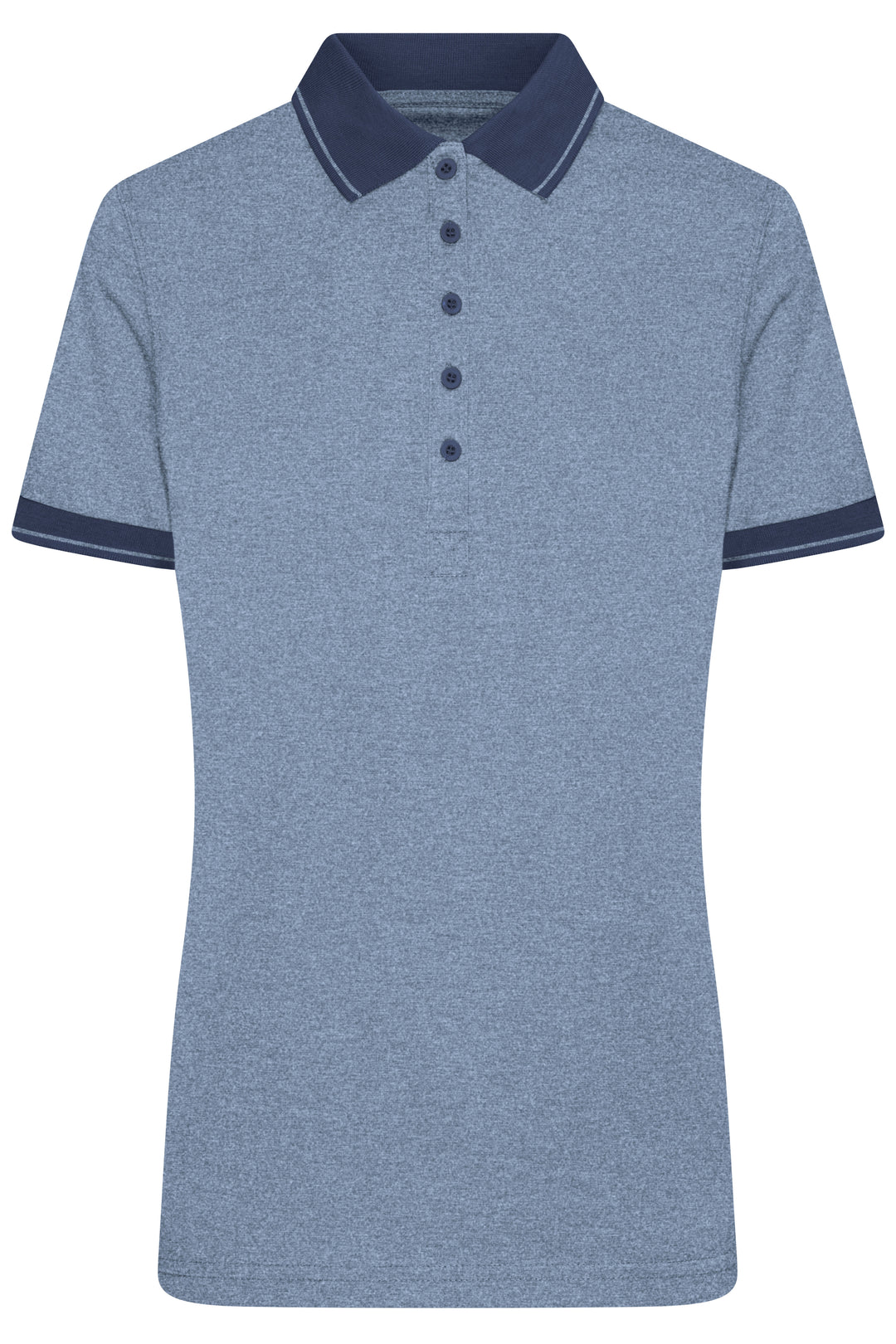 Ladies' Heather Polo - blue-melange/navy