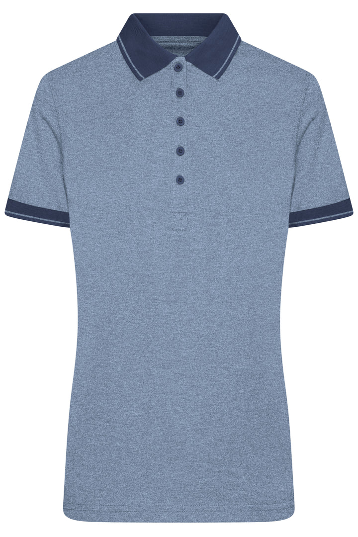 Ladies' Heather Polo - blue-melange/navy