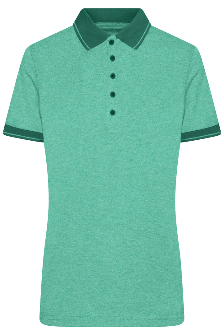 Ladies' Heather Polo - green-melange/dark-green