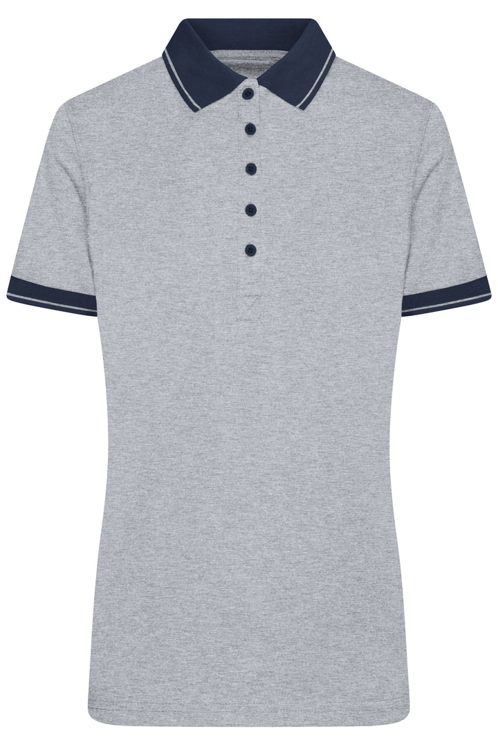 Ladies' Heather Polo - grey-heather/navy