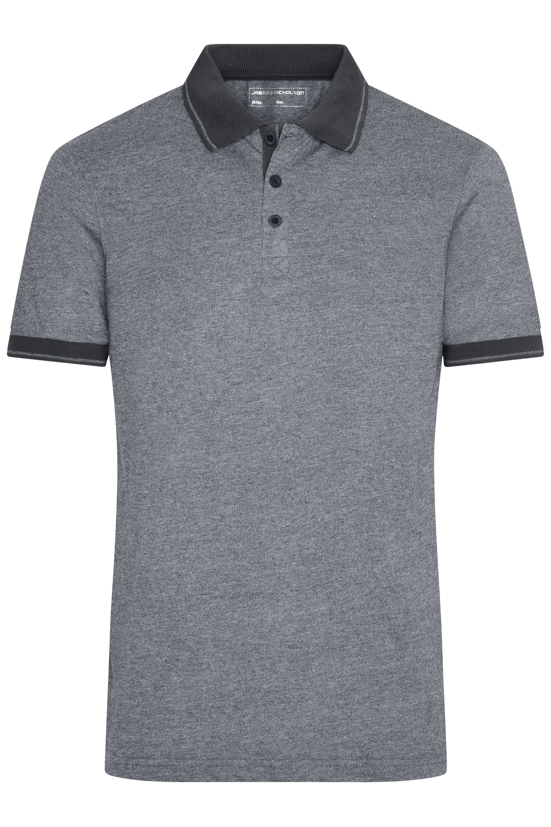 Men's Heather Polo - black-melange/black