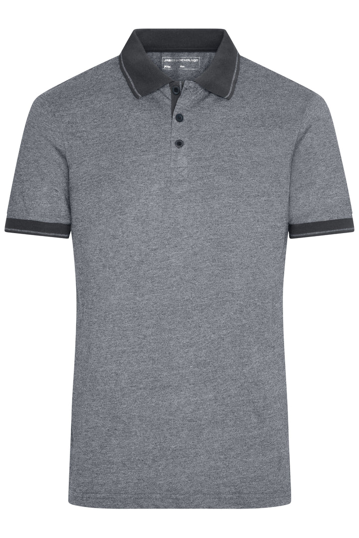 Men's Heather Polo - black-melange/black