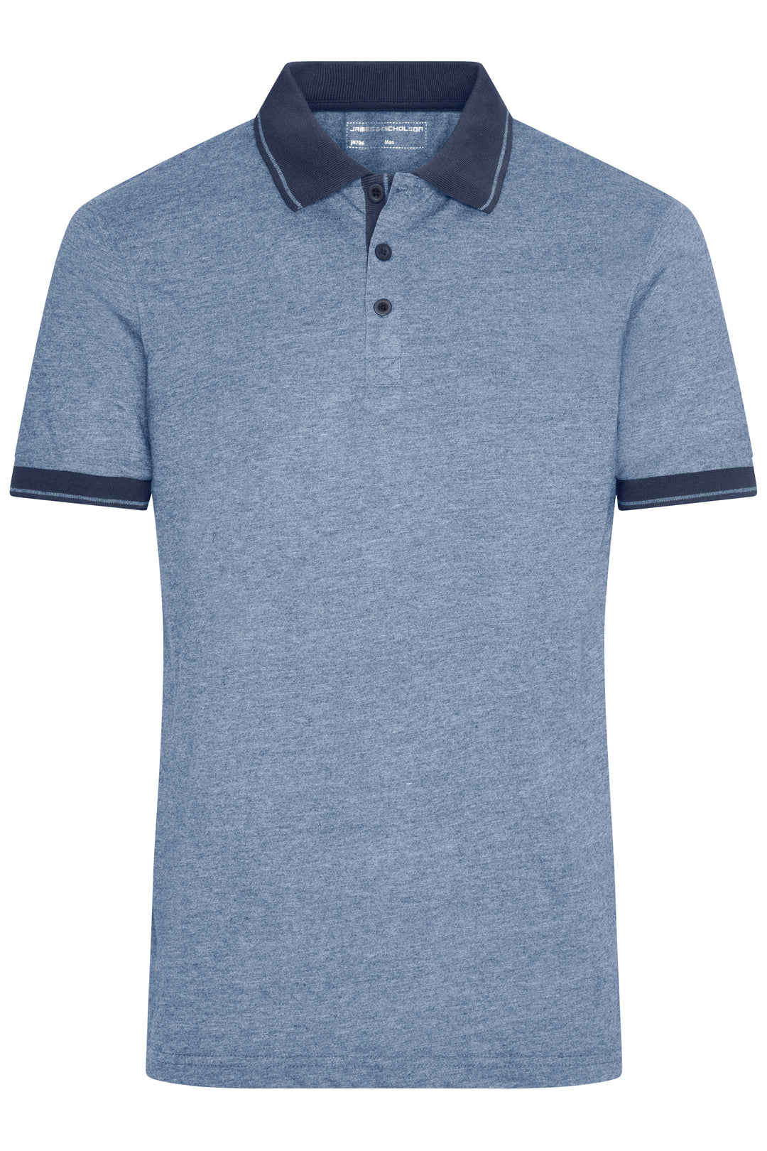 Men's Heather Polo - blue-melange/navy