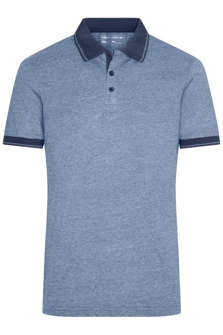 Men's Heather Polo - blue-melange/navy