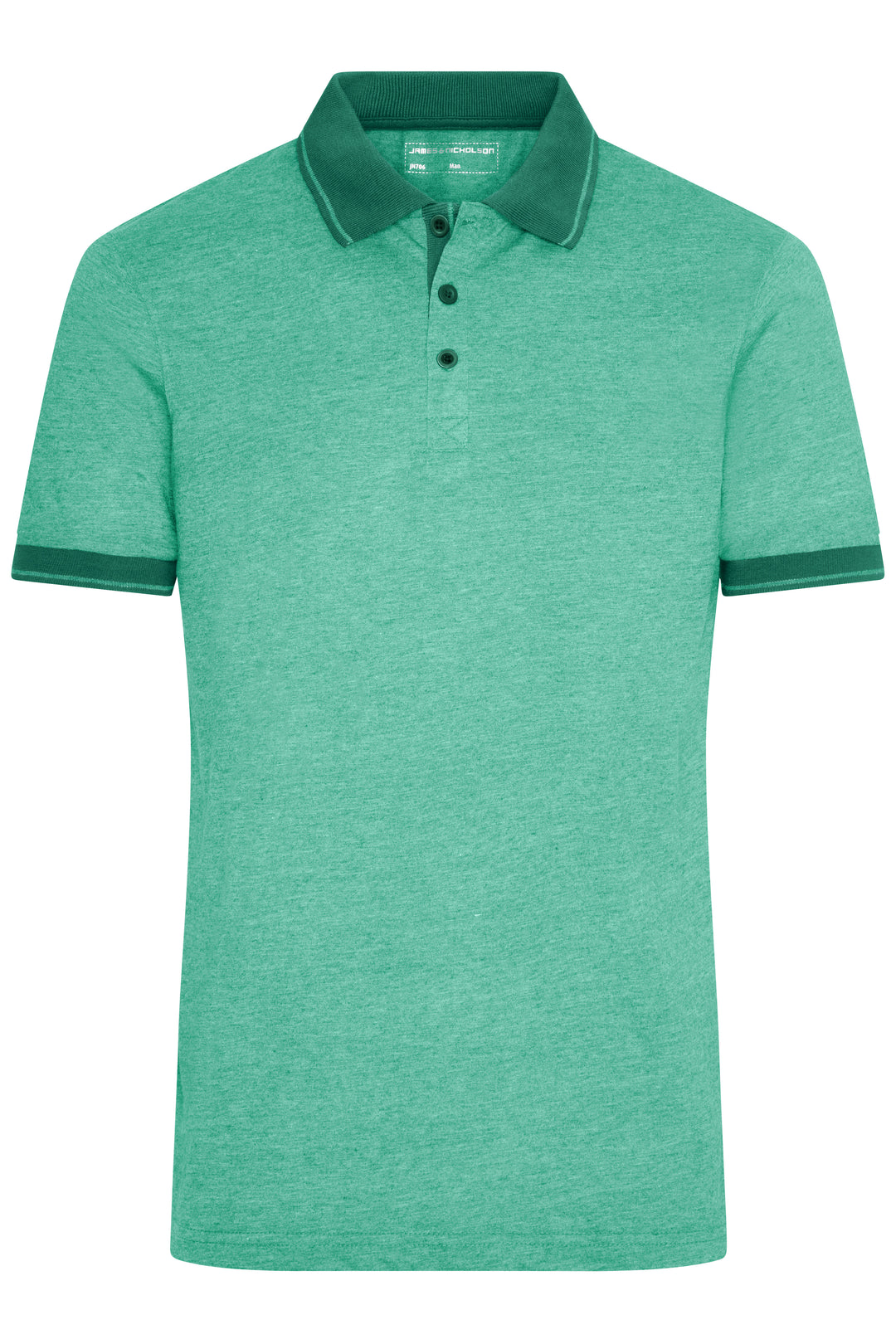Men's Heather Polo - green-melange/dark-green