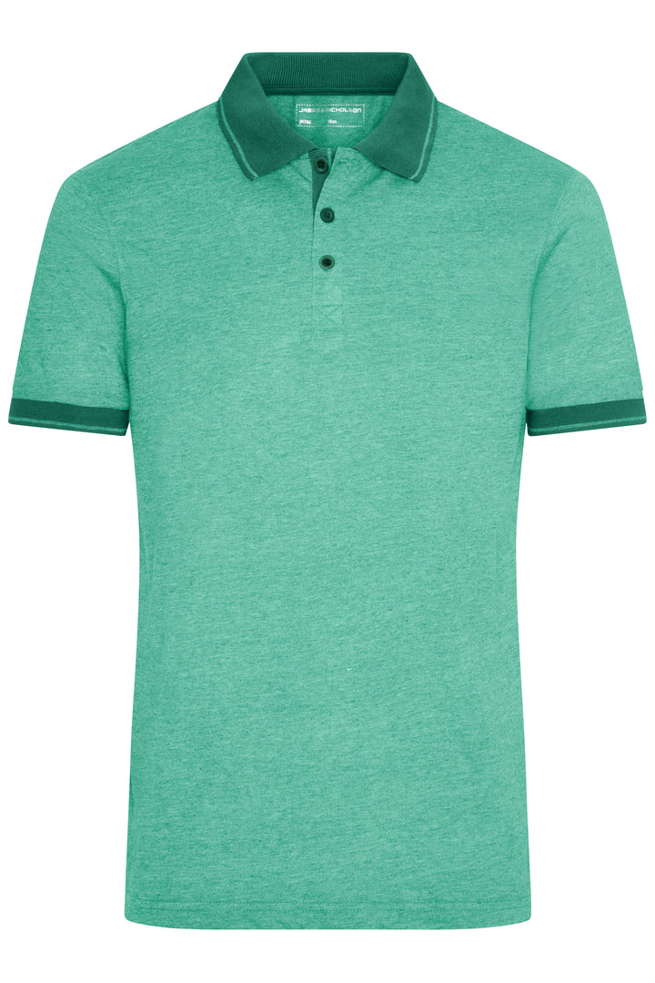 Men's Heather Polo - green-melange/dark-green