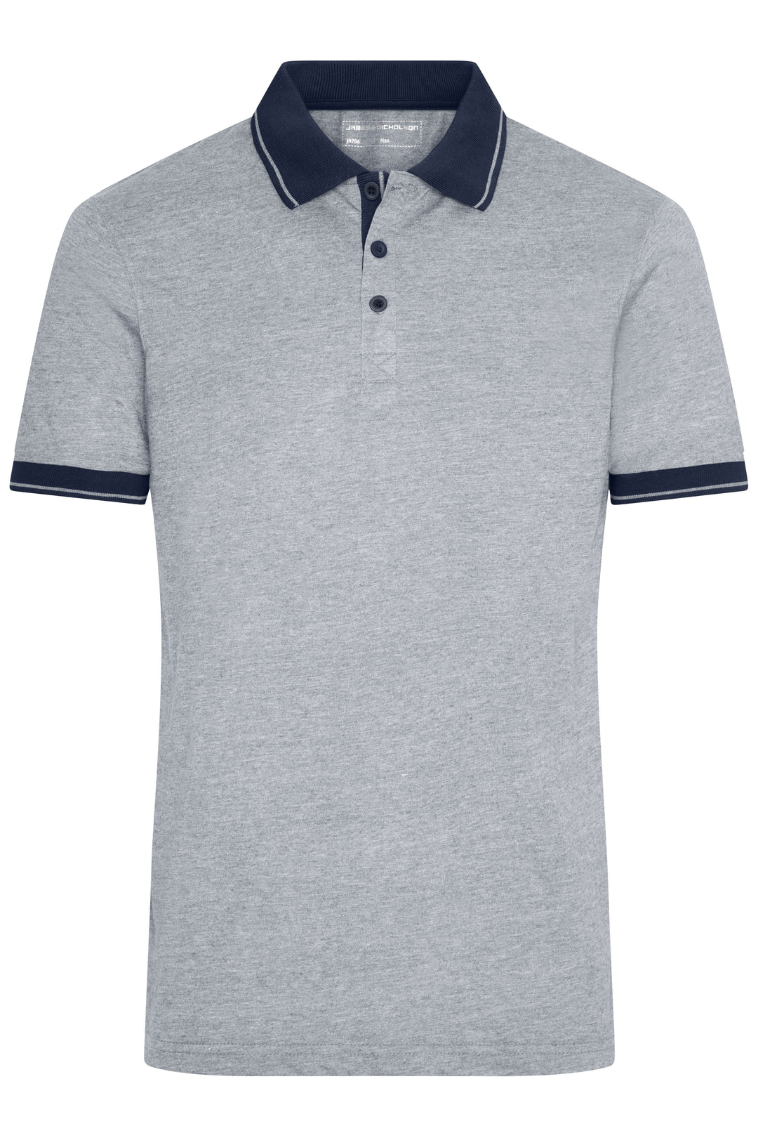 Men's Heather Polo - grey-heather/navy