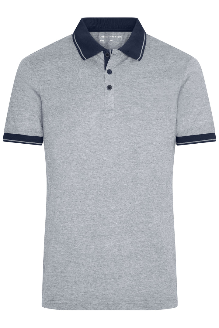 Men's Heather Polo - grey-heather/navy