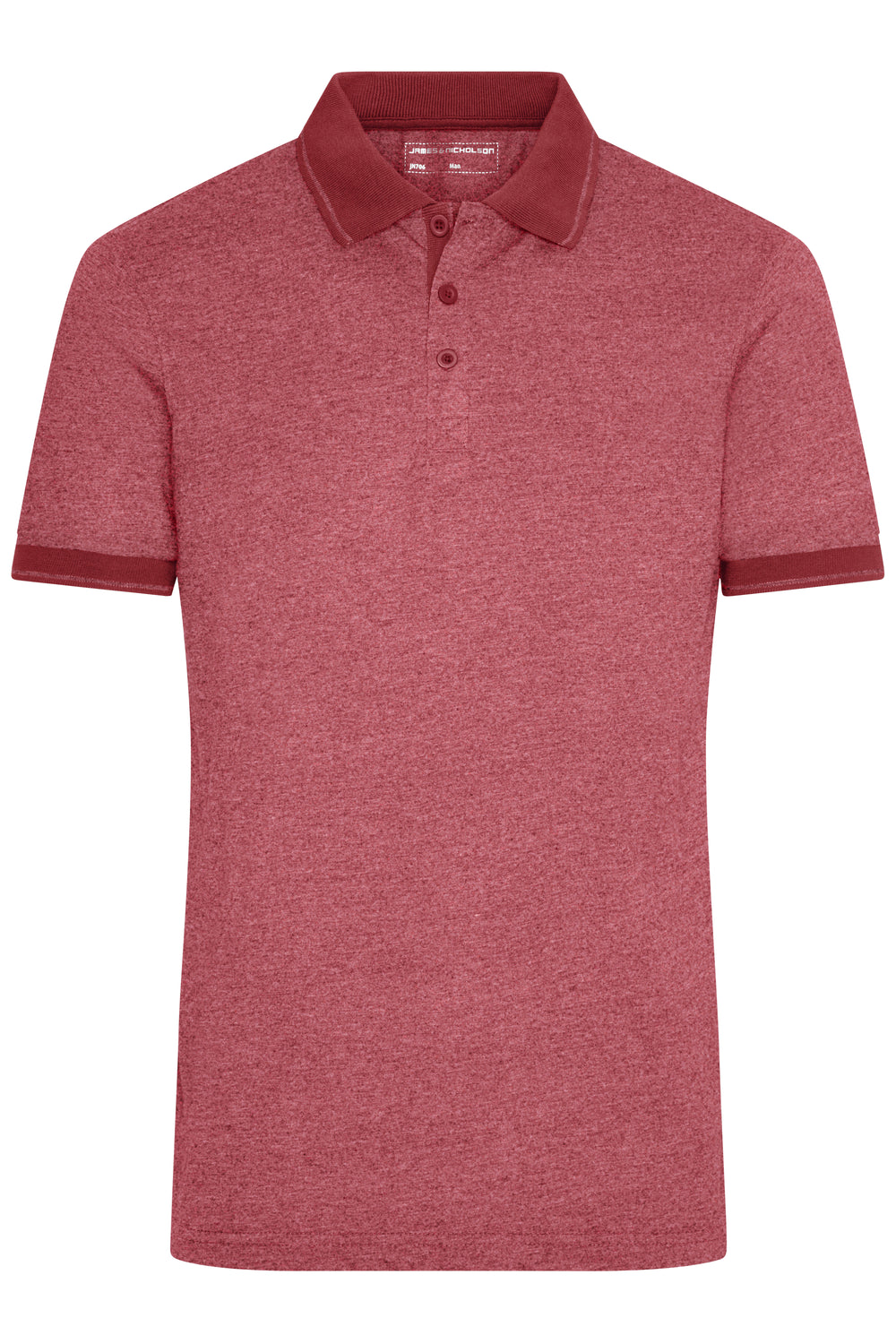 Men's Heather Polo - wine-melange/wine