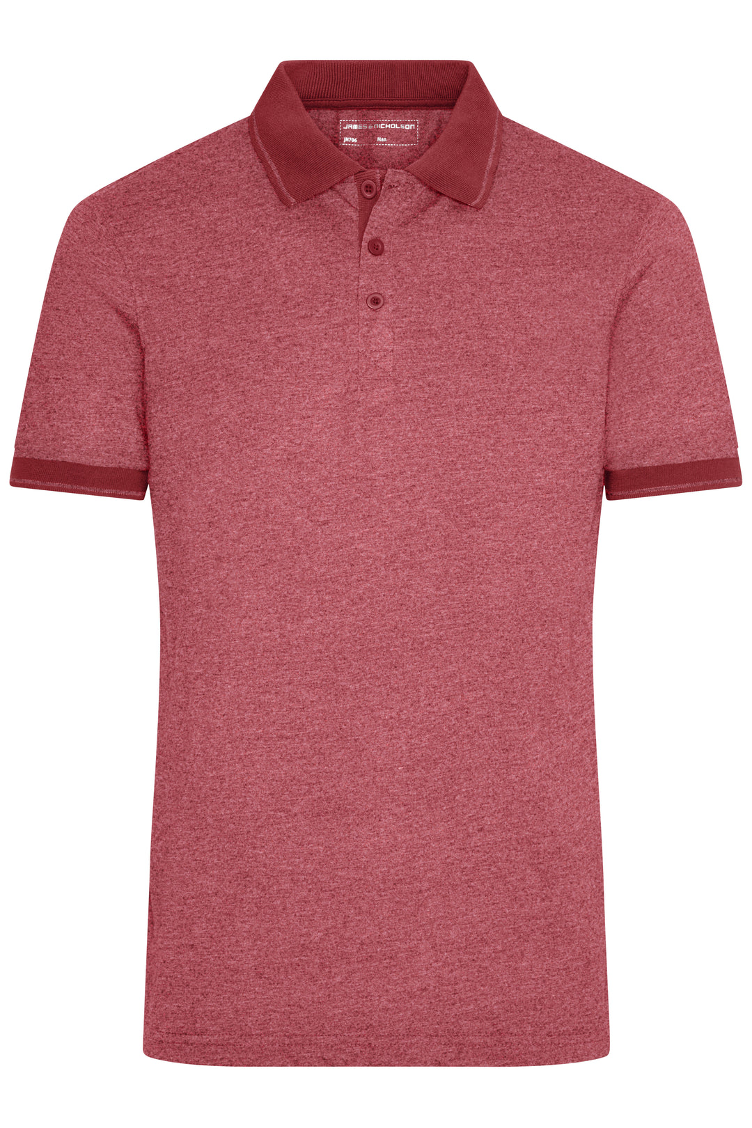 Men's Heather Polo - wine-melange/wine