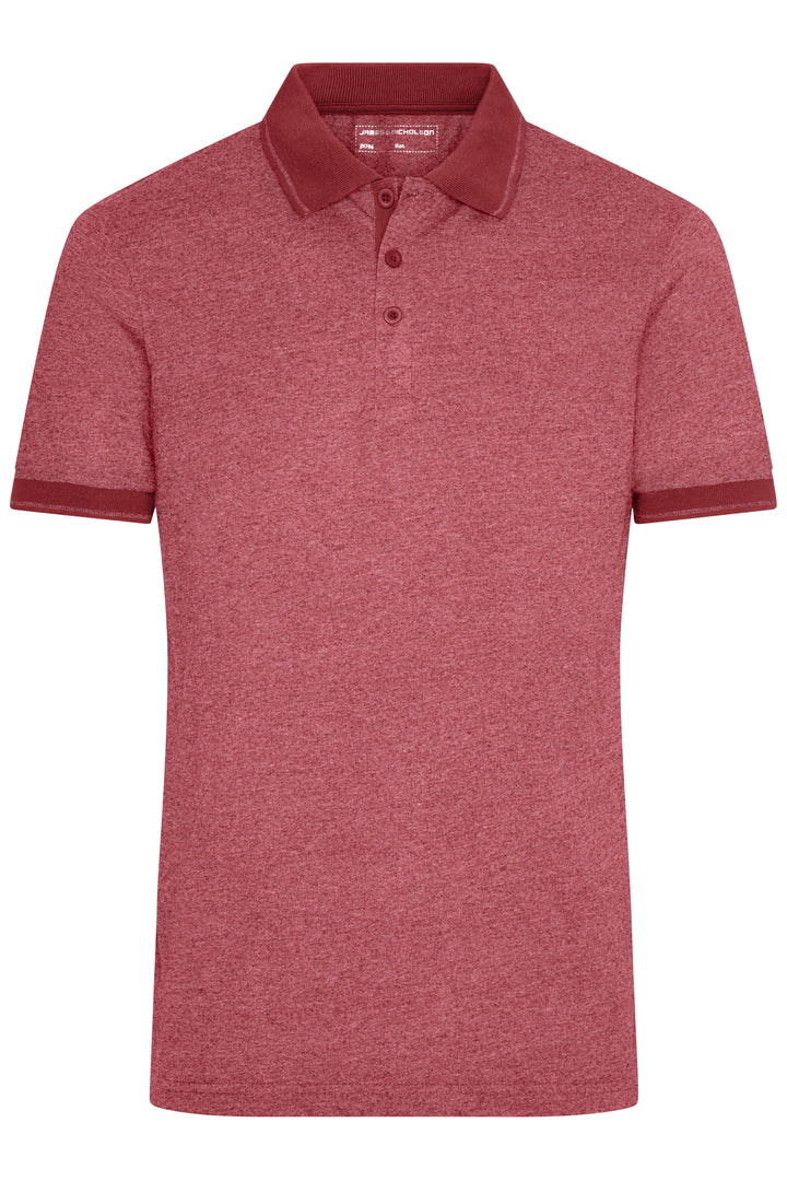 Men's Heather Polo - wine-melange/wine