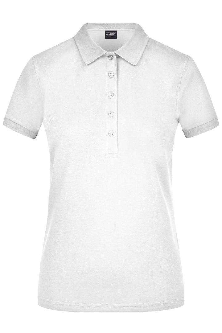 Ladies' Elastic Polo Piqué - white