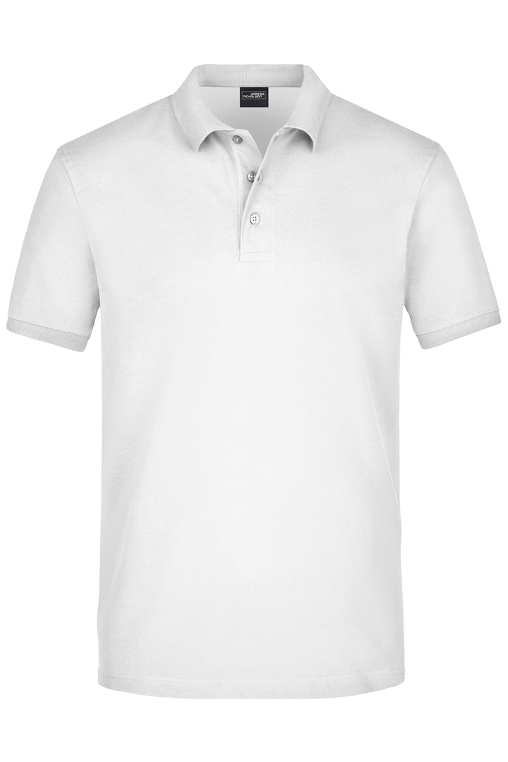 Men's Elastic Polo Piqué - white