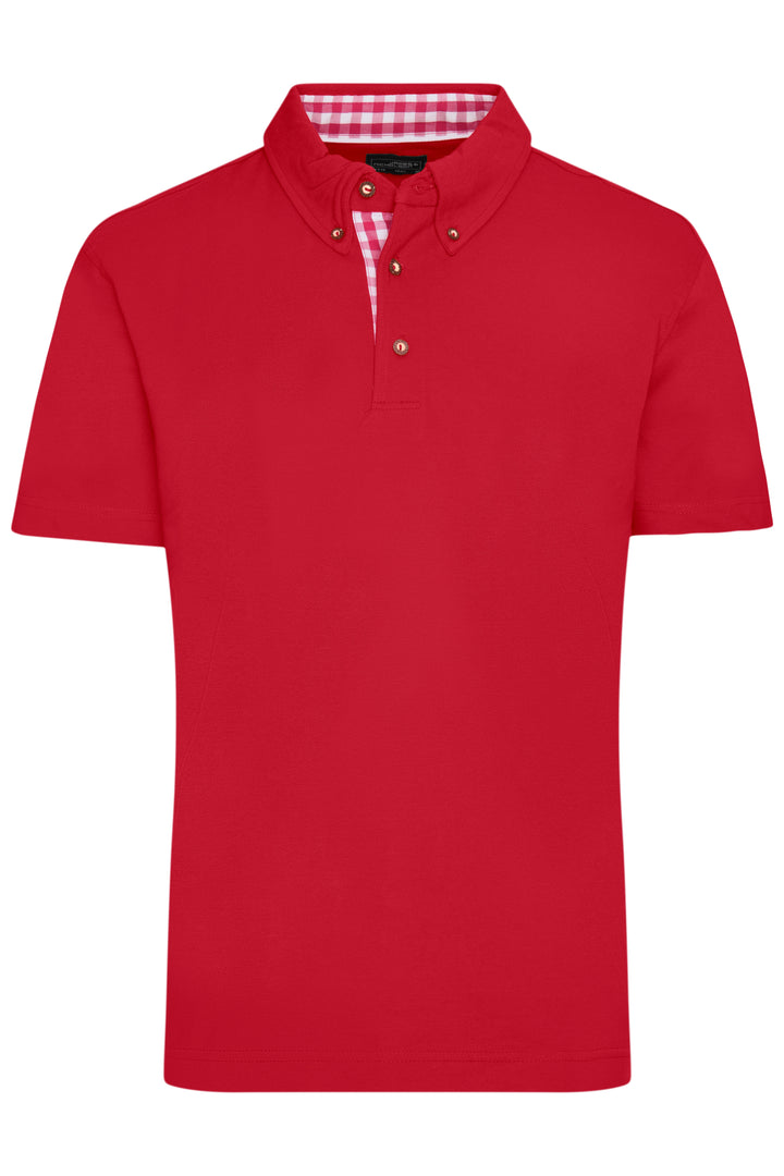 Men's Traditional Polo - red/red-white