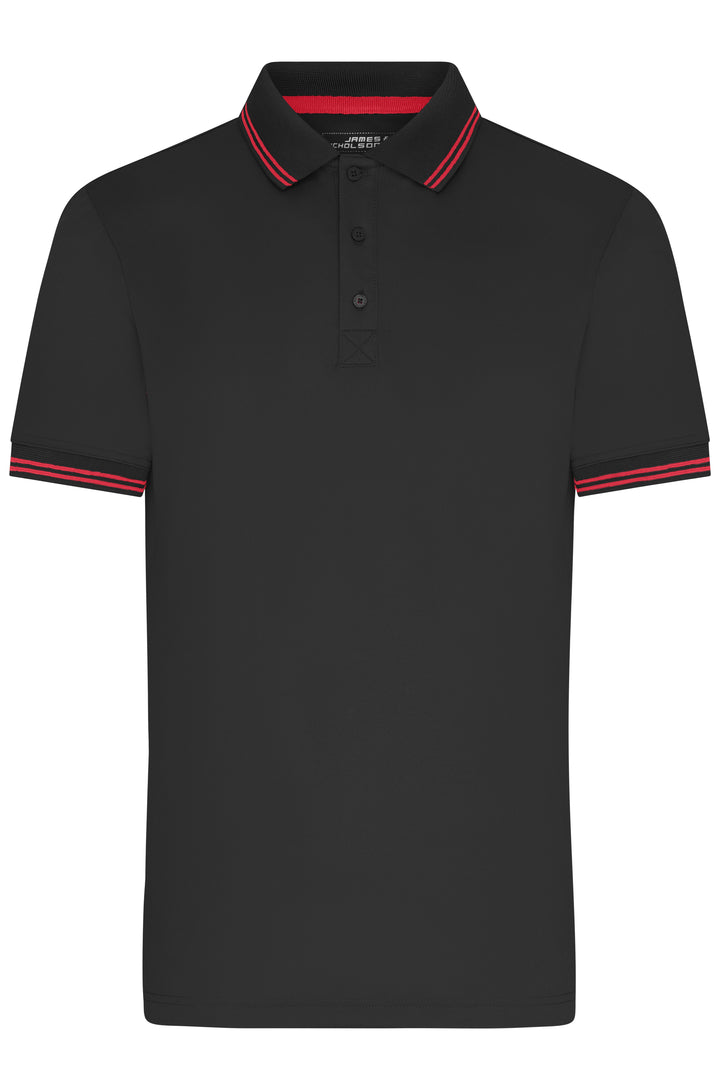 Men's Functional Polo - black/red