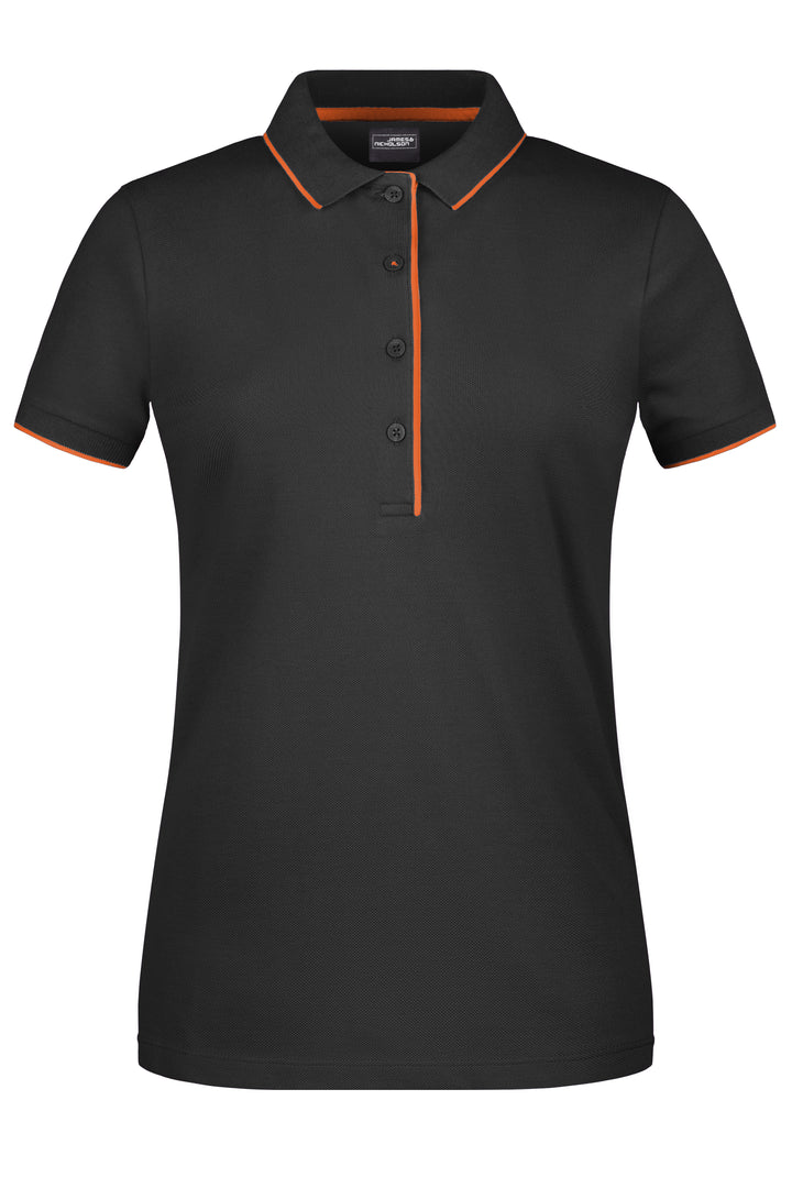 Ladies' Polo Stripe - black/orange