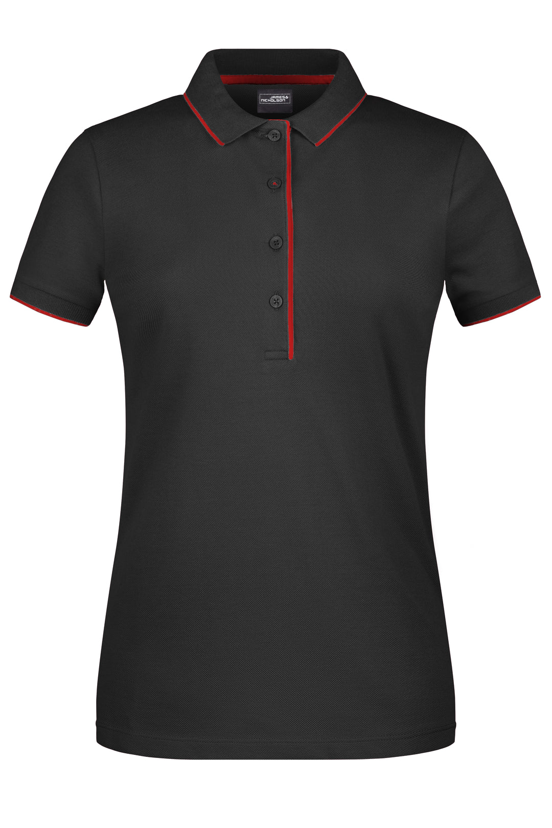 Ladies' Polo Stripe - black/red