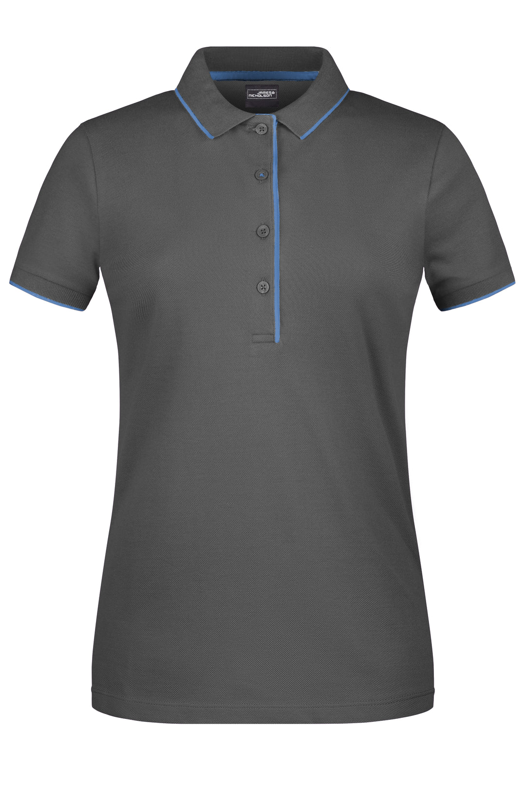 Ladies' Polo Stripe - graphite/aqua