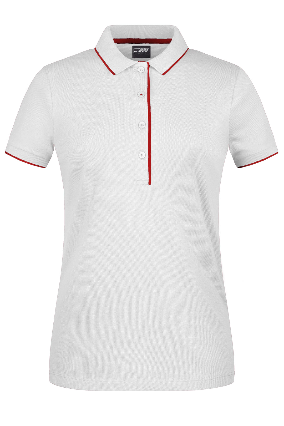 Ladies' Polo Stripe - white/red