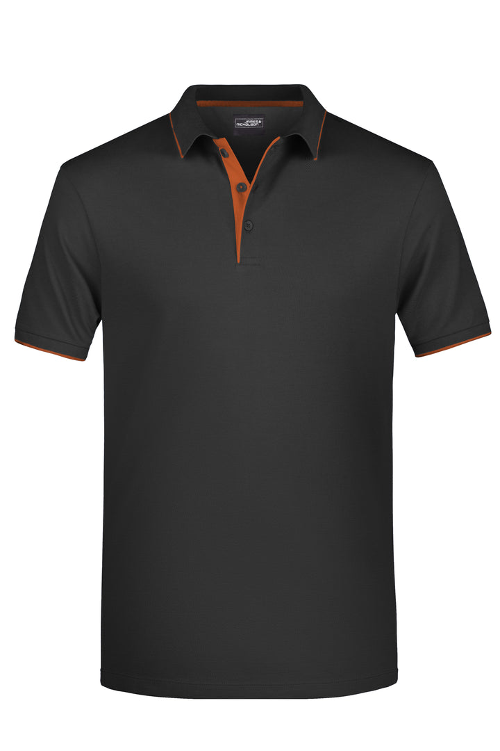 Men's Polo Stripe - black/orange