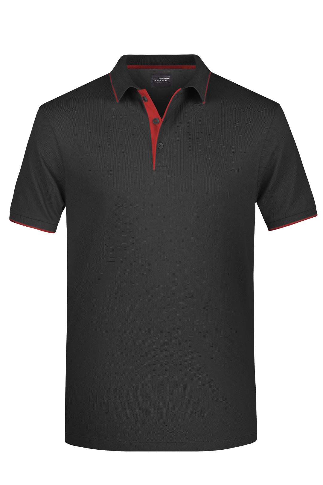 Men's Polo Stripe - black/red