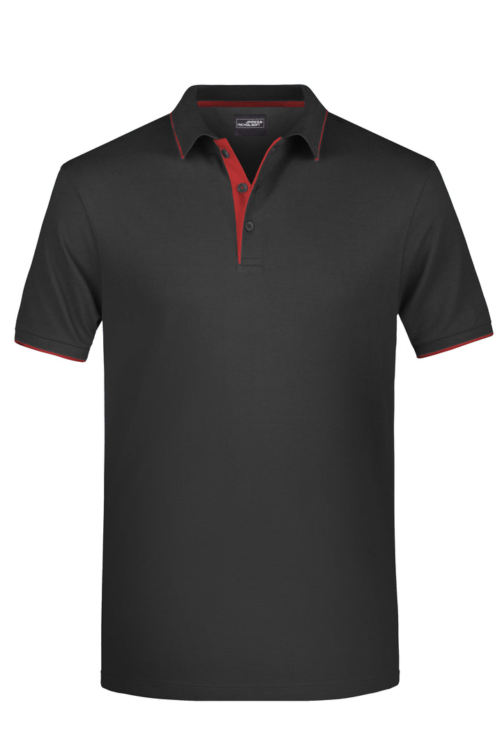 Men's Polo Stripe - black/red