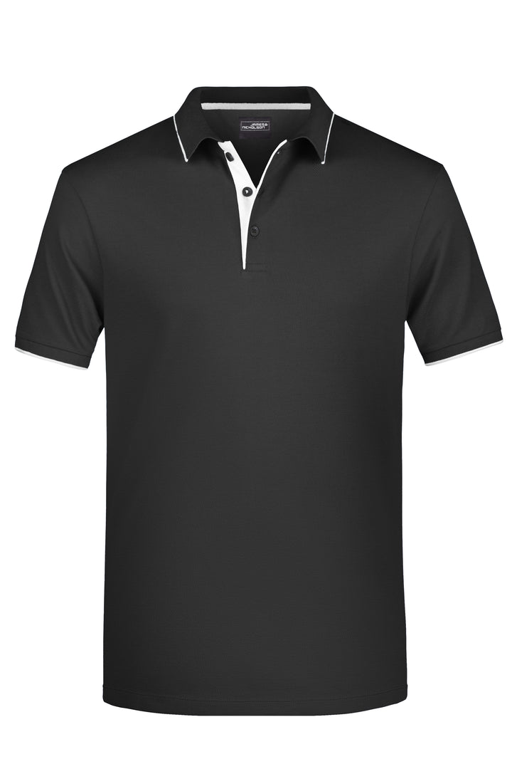 Men's Polo Stripe - black/silver