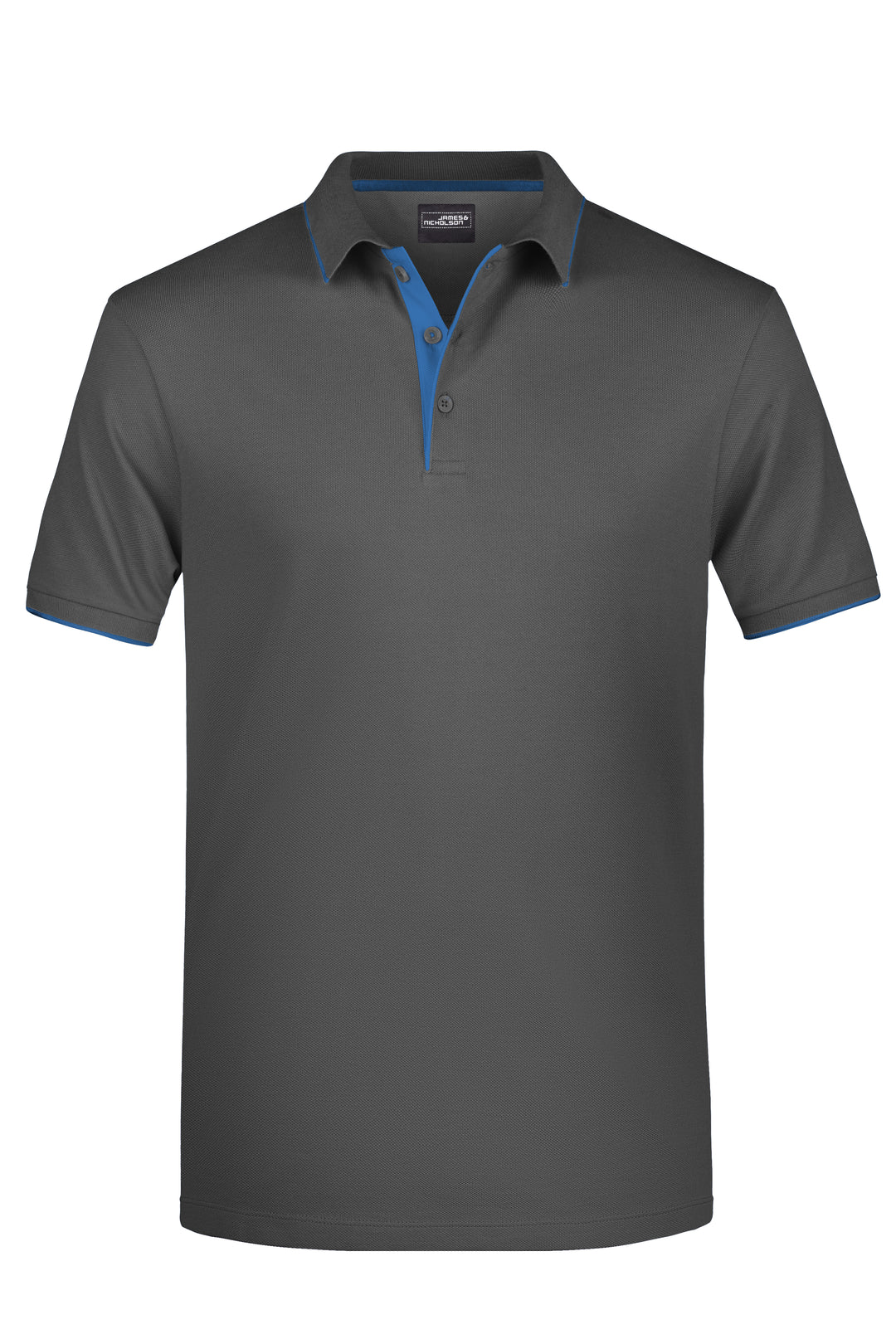 Men's Polo Stripe - graphite/aqua