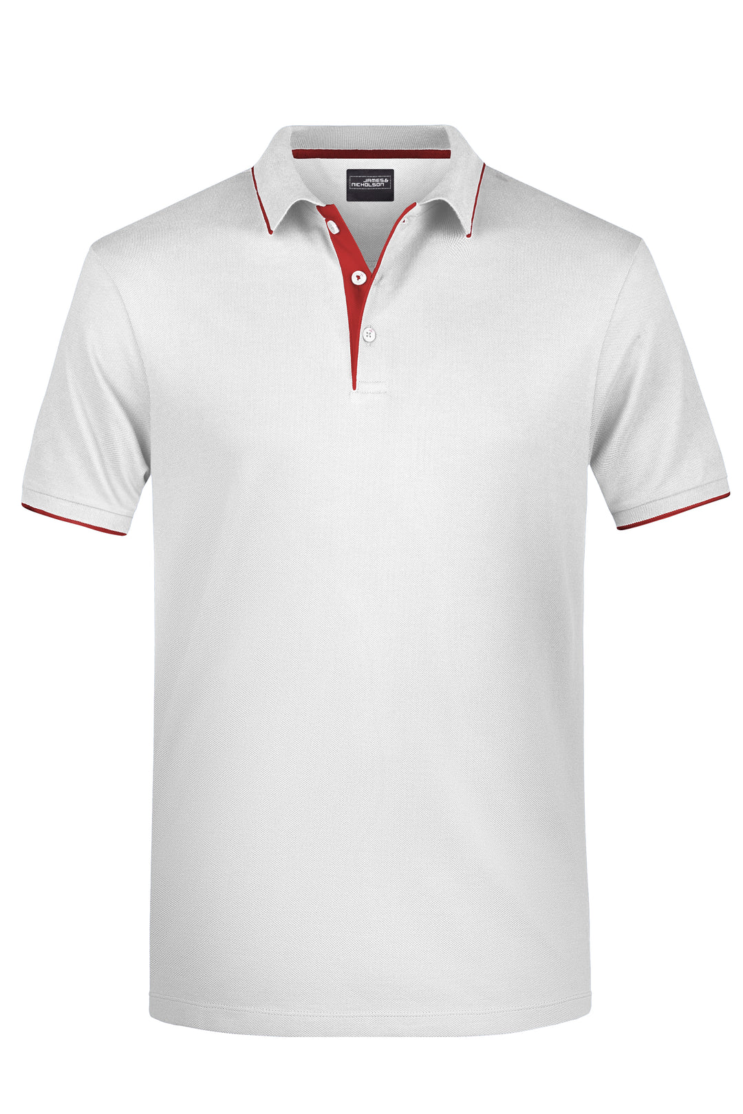 Men's Polo Stripe - white/red