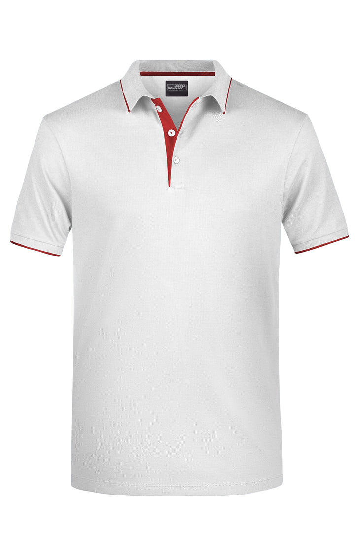 Men's Polo Stripe - white/red