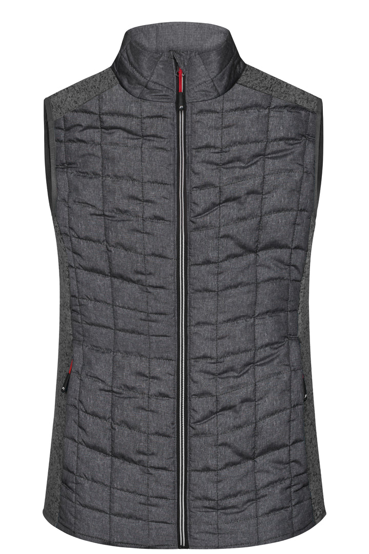 Ladies' Knitted Hybrid Vest - grey-melange/anthracite-melange