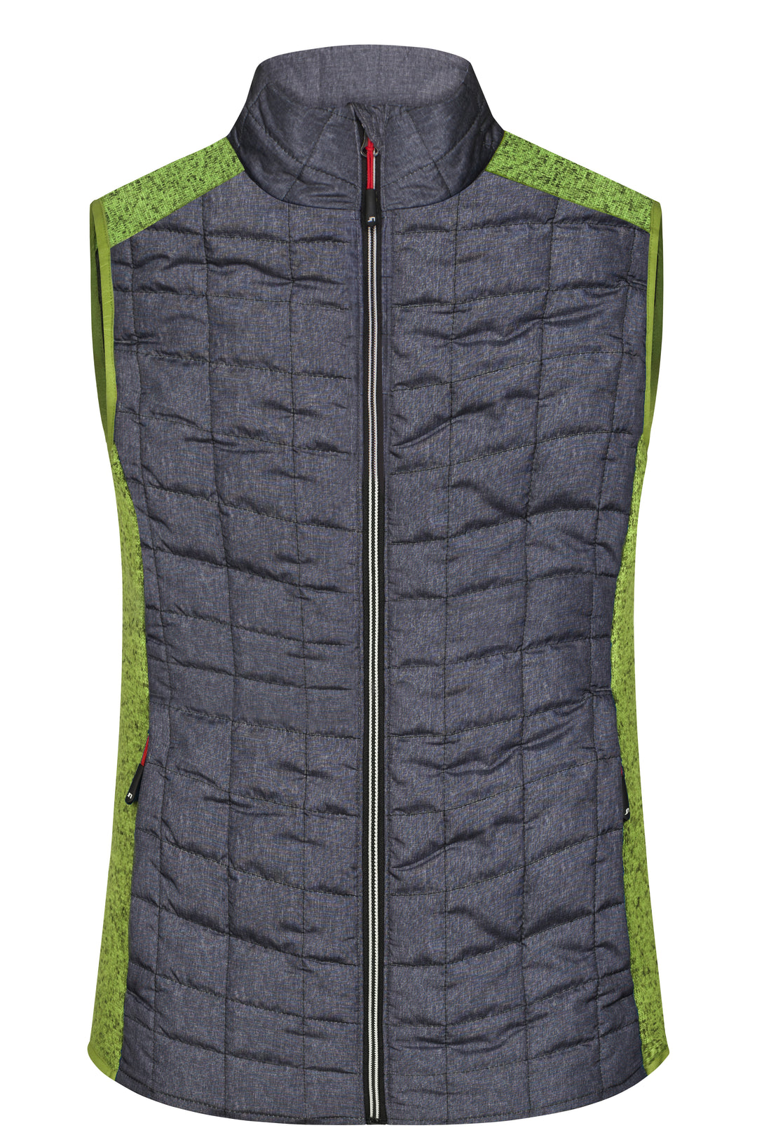 Ladies' Knitted Hybrid Vest - kiwi-melange/anthracite-melange