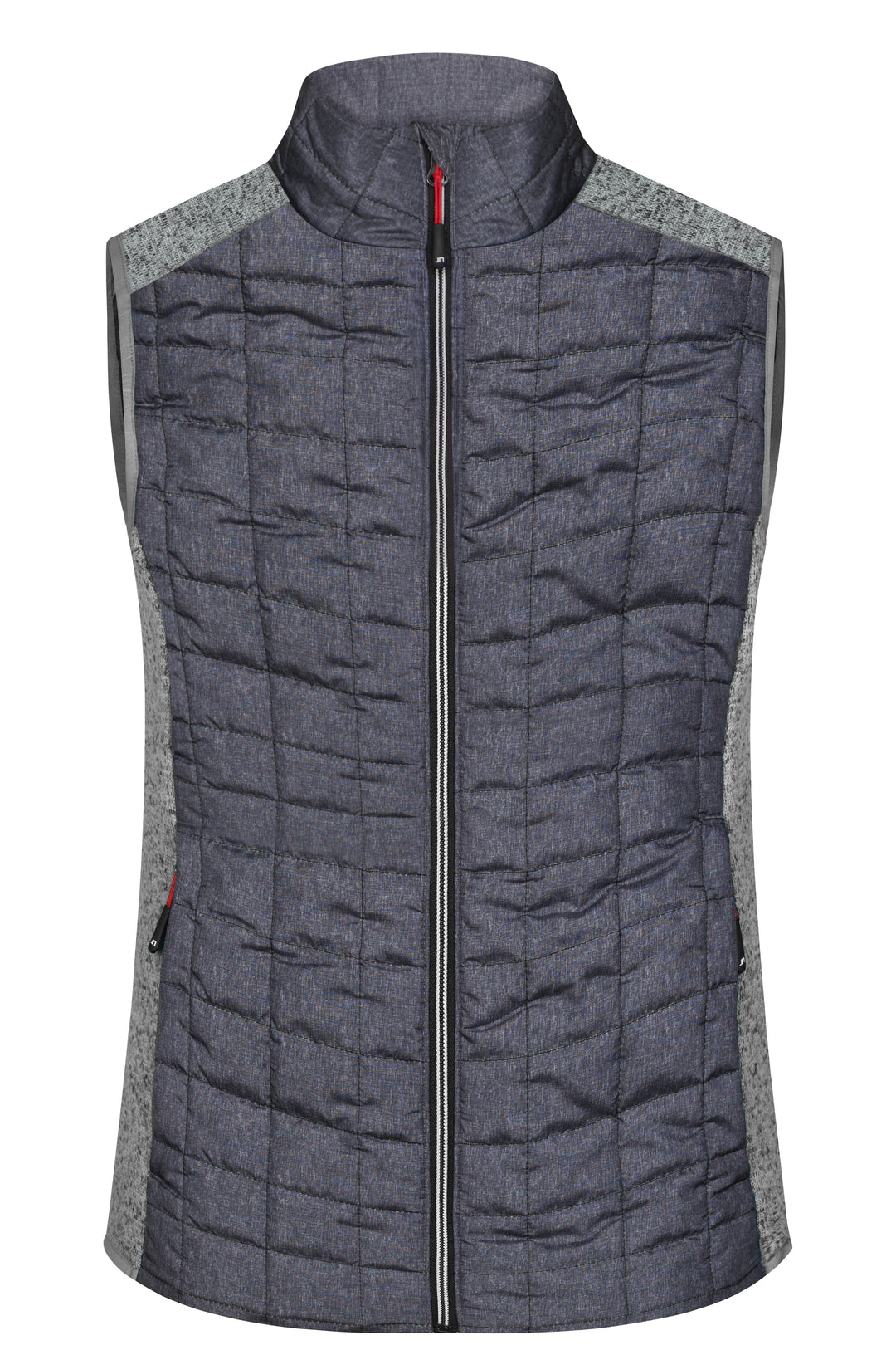 Ladies' Knitted Hybrid Vest - light-melange/anthracite-melange